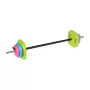 Conjunto de barra REBEL RBA-2336 20 kg com discos betuminosos, barra 140 cm, fechos de rosca, preto
