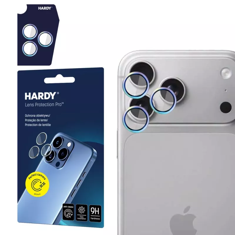 3MK PROTECTION Apple iPhone 18 Pro / 18 Pro Max HARDY Lens Protection Pro Rainbow proteção de lente da câmara
