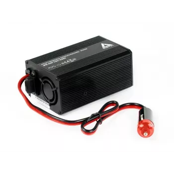 Inversor AZO Digital IPS-400 400W 12V DC para 230V AC com onda sinusoidal modificada, tomada Schuko, terminais de bateria e ficha de isqueiro