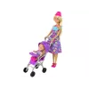 Conjunto de carrinho de bonecas LEAN TOYS com acessórios – Carrinho rosa com boneca de peluche, biberão, manta e bolsa