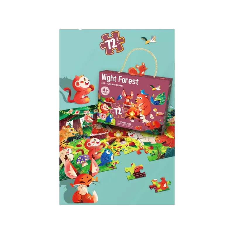 Puzzle infantil de animais da floresta 72 peças LEAN TOYS