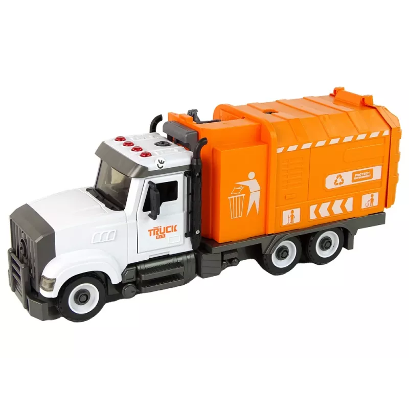 Camião do lixo para montar e desmontar com acessórios laranja LEAN TOYS
