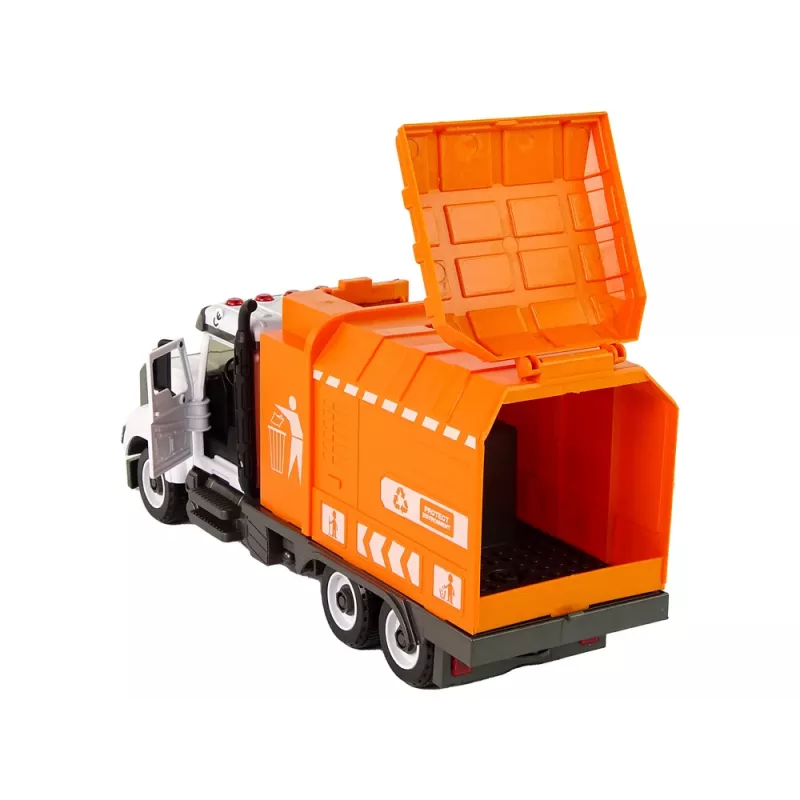 Camião do lixo para montar e desmontar com acessórios laranja LEAN TOYS