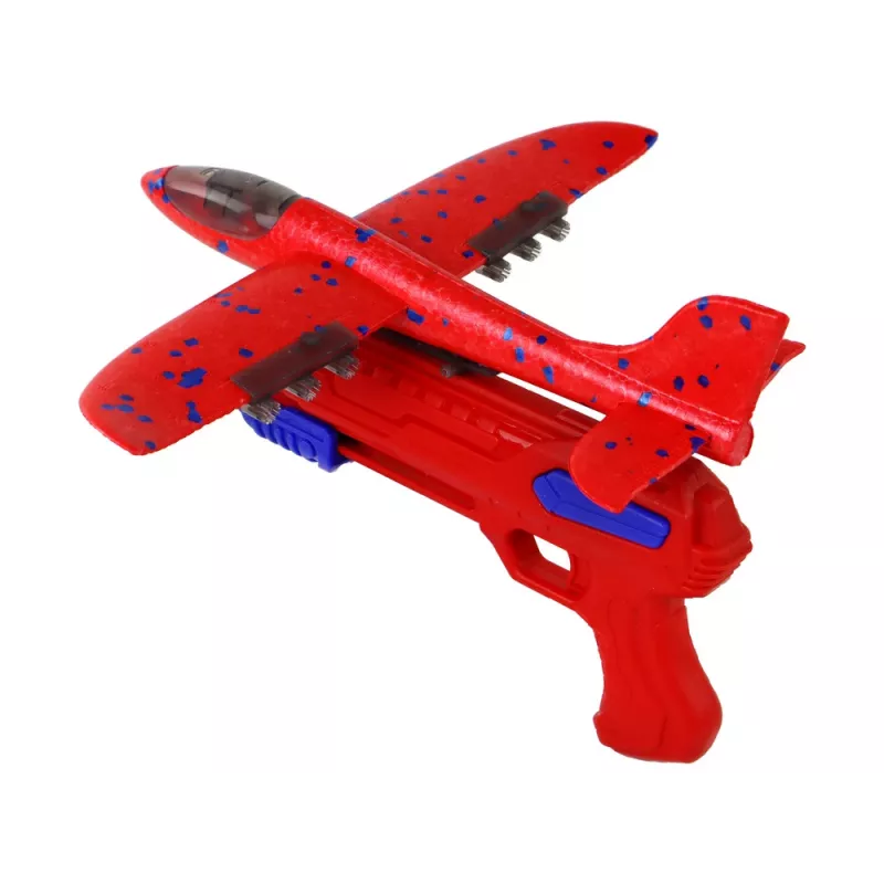 Pistola lançadora de bolas de sabão avião vermelha LEAN TOYS