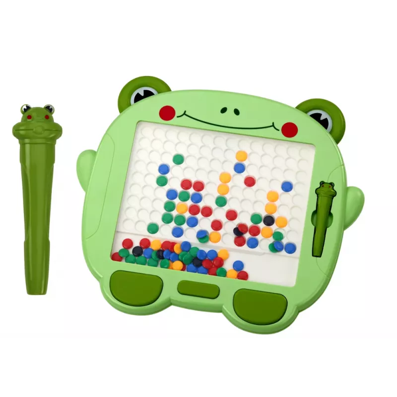 Quadro de aprendizagem magnético LEAN TOYS rã Stylus Pad puzzle de contas verdes