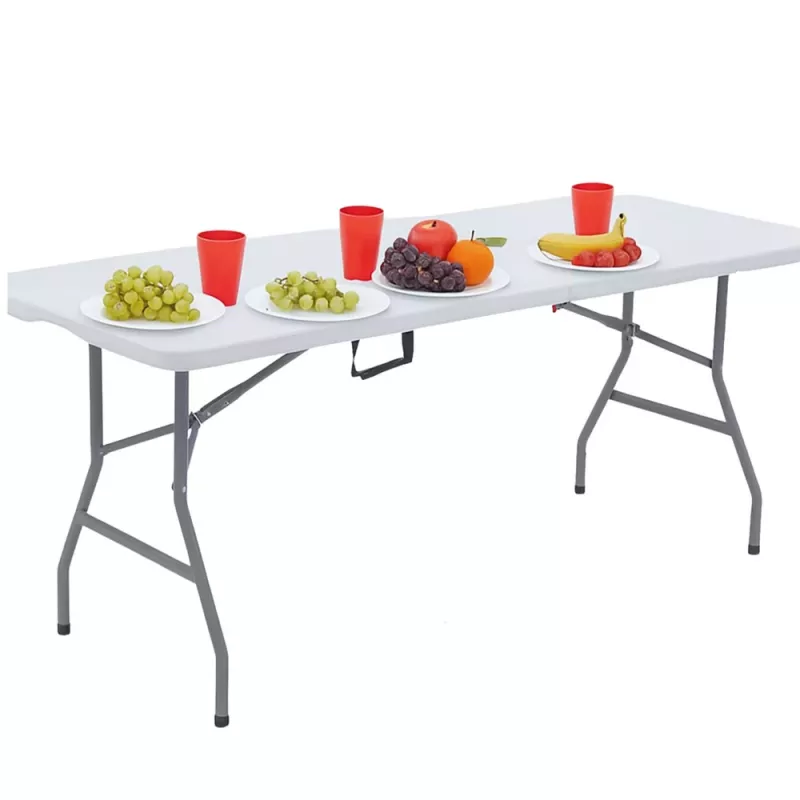 Mesa dobrável com fecho LEAN, branca, 180 x 74 cm