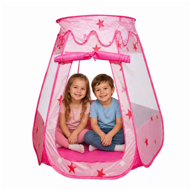 Tenda de brincar infantil LEAN TOYS, piscina seca, piscina de bolas, sala de jardim, estrelas, rosa