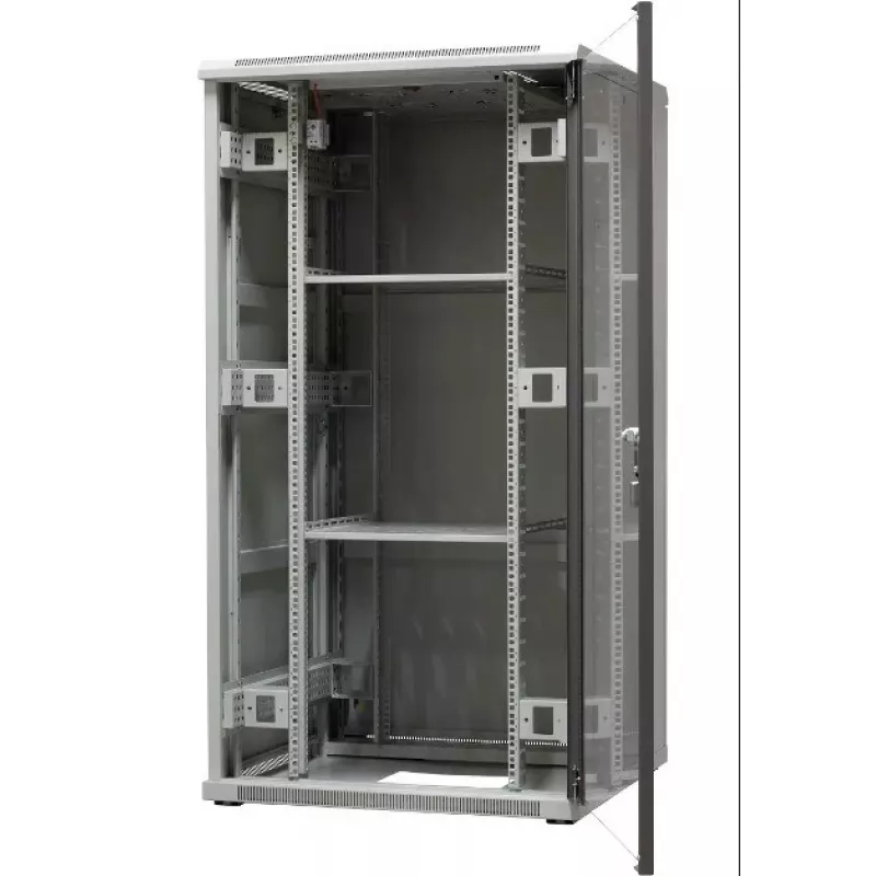 Armário de estrutura autónomo EmiterNet Top 32U 800x800x1540mm chapa de aço/porta frontal de vidro EM/SH05D-8832