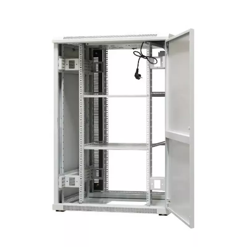 Armário de rede autónomo EmiterNet Top 24U, 800x800x1180 mm, porta de vidro frontal, Preto EM/SH05D-8824