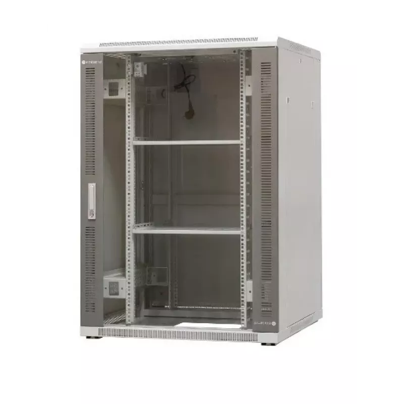 Armário de rede autónomo EmiterNet Top 24U, 800x800x1180 mm, porta de vidro frontal, Preto EM/SH05D-8824