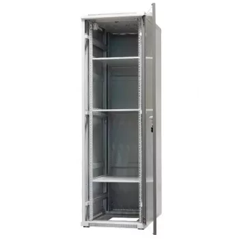 Armário de rede autónomo EMITER EmiterNet Top 42U, 600x1000x1980 mm, porta frontal de vidro, Preto EM/SH05D-6042