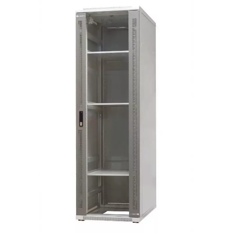 Armário de rede autónomo EMITER EmiterNet Top 42U, 600x1000x1980 mm, porta frontal de vidro, Preto EM/SH05D-6042