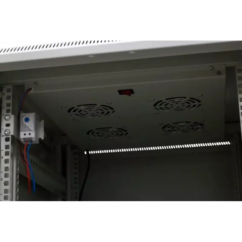 Armário de rede autónomo EMITER EmiterNet Top 42U, 600x1000x1980 mm, porta frontal de vidro, Preto EM/SH05D-6042