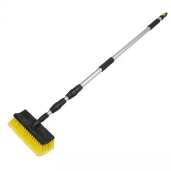 Bradas ESQ2356 Cabeça de escova de esfregar com cerdas duras de PP para limpeza pesada, verde/preto, cabo de rosca