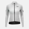 ROCKBROS YDWT006 TVI Casaco de ciclismo de mulher - corta-vento repelente à água térmico forrado a fleece, branco-cinzento, tamanho S