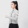 ROCKBROS YDWT006 TVI Casaco de ciclismo de mulher - corta-vento repelente à água térmico forrado a fleece, branco-cinzento, tamanho S