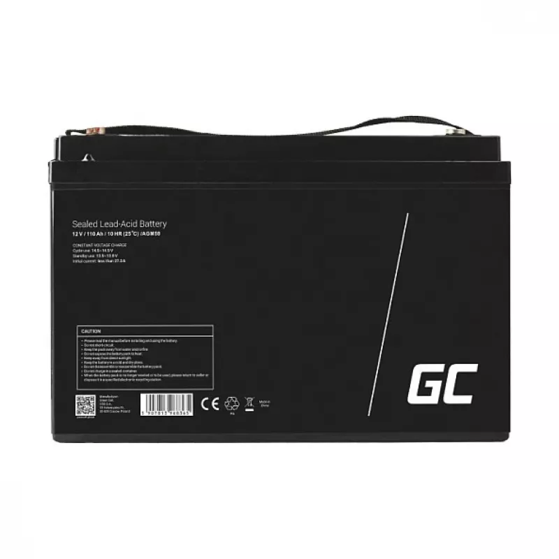 Green Cell AGM VRLA 12V 110Ah bateria sem manutenção