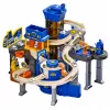 LEAN TOYS Conjunto de jogo interativo: parque de estacionamento, oficina e lavagem de carros com 8 carros azuis