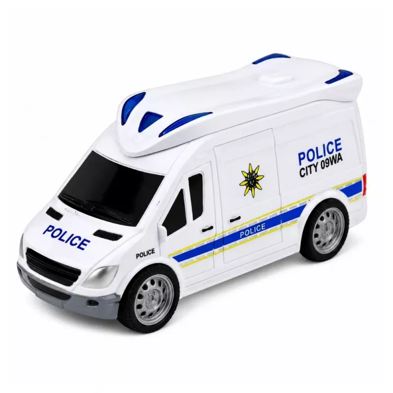 LEAN TOYS Garagem posto de polícia com 2 carros, helicóptero, walkie-talkie, luz e som | 31588