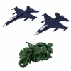 LEAN TOYS Conjunto militar figuras de soldados veículos militares torre acessórios 72 unid.