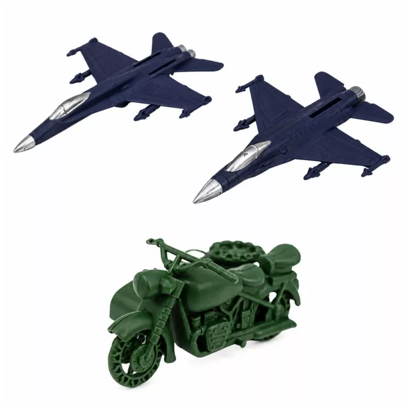 LEAN TOYS Conjunto militar figuras de soldados veículos militares torre acessórios 72 unid.