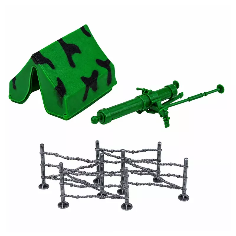 LEAN TOYS Conjunto militar figuras de soldados veículos militares torre acessórios 72 unid.