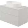 DEANTE Móvel de lavatório de parede com lavatório de granito integrado 55x35 cm branco alto brilho