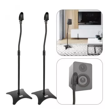 DNA SS 1 SET – Par de suportes de coluna de aço, altura ajustável 800-1300 mm, capacidade 30 kg, dobrável, preto