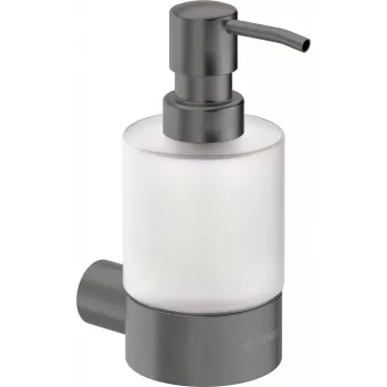DEANTE ADR_D421 Dispensador de sabão líquido manual de parede, 1L, plástico ABS branco, fechadura com chave, janela transparente