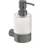 DEANTE ADR_D421 Dispensador de sabão líquido manual de parede, 1L, plástico ABS branco, fechadura com chave, janela transparente