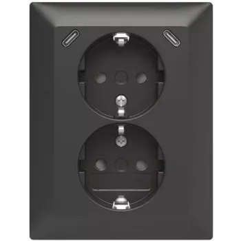 Tomada dupla USB ABB Safety+ com 2x USB-C, 15W, encastrar, Polarweiß 2TKA00006192