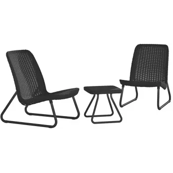 KETER Conjunto de mobiliário de jardim Rio Patio Set cinzento