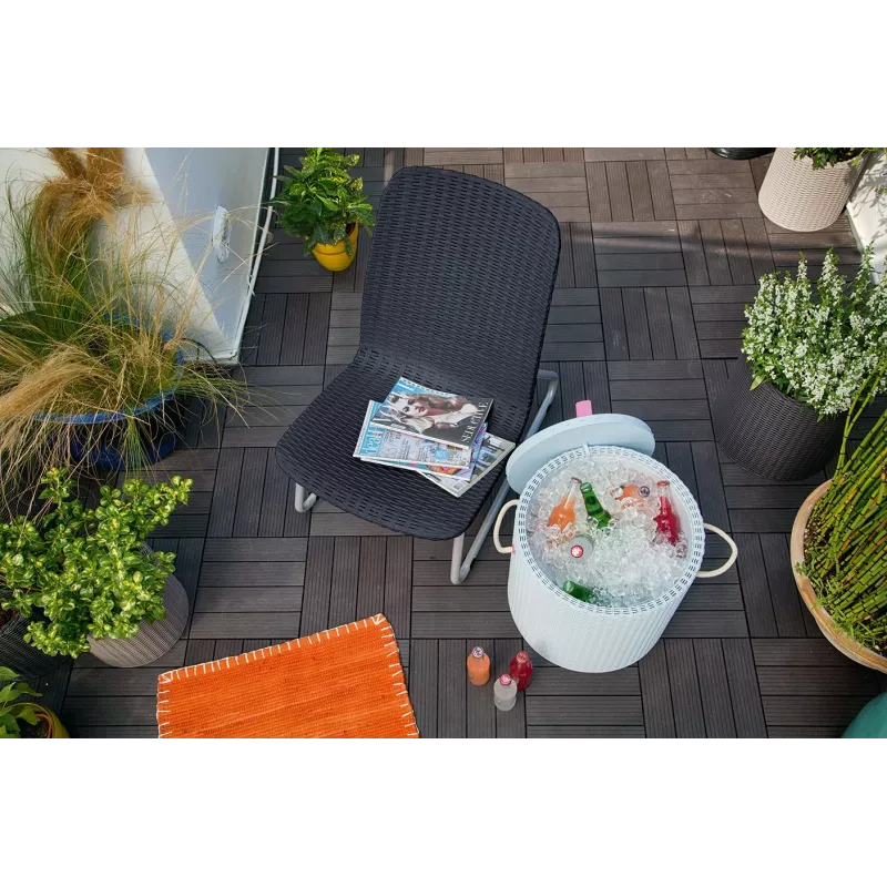 KETER Conjunto de mobiliário de jardim Rio Patio Set cinzento