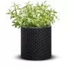 KETER 29197833939 Vaso cilíndrico cinzento 12L Vaso de plantas durável em resina com drenagem