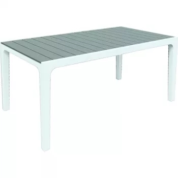 KETER Mesa de jantar de jardim Harmony branco/cinzento-claro 29201231