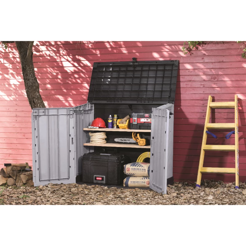 KETER CAIXA DE JARDIM E VARANDA MIDI CINZENTO-PRETO 132x71,5x113,5cm