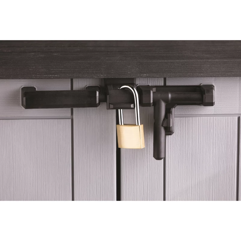 KETER CAIXA DE JARDIM E VARANDA MIDI CINZENTO-PRETO 132x71,5x113,5cm