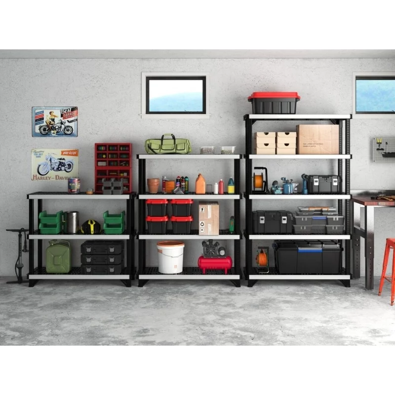KETER Estante de 5 níveis Fused 122,1x45,7x197,2cm preto