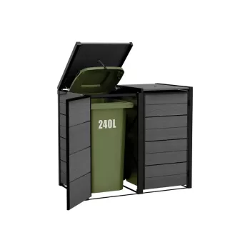 KETER Contentor de resíduos 2x240L Contentor de arrumação Hide Away cinzento