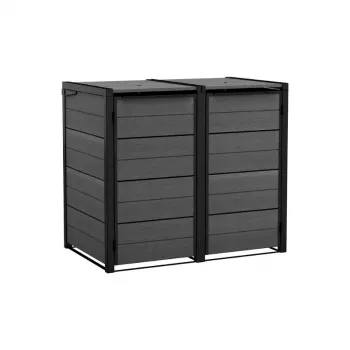 KETER Contentor de resíduos 2x240L Contentor de arrumação Hide Away cinzento