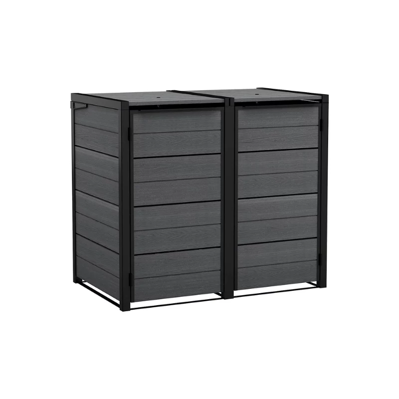 KETER Contentor de resíduos 2x240L Contentor de arrumação Hide Away cinzento