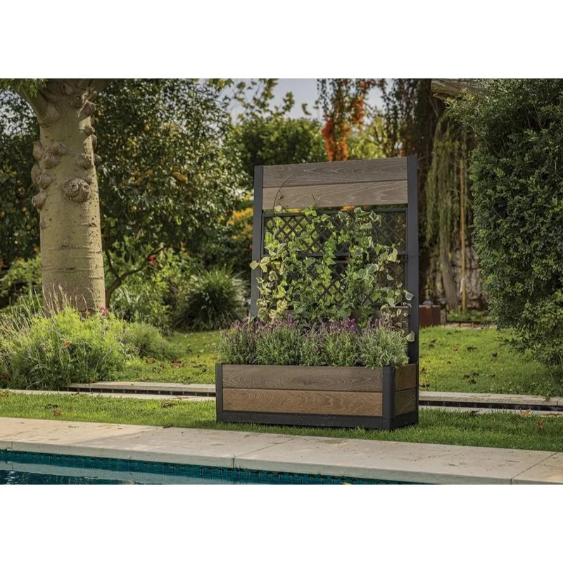 KETER Vaso Deco Tulip 110L 2-Rhombus nogueira Mesh