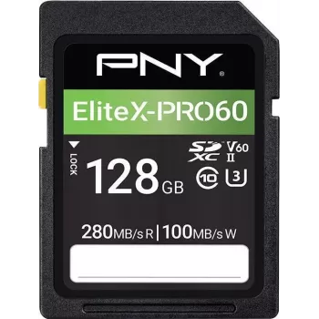 PNY EliteX-PRO60 cartão de memória flash 128GB Video Class V60 UHS-II U3 Class10 MicroSDXC