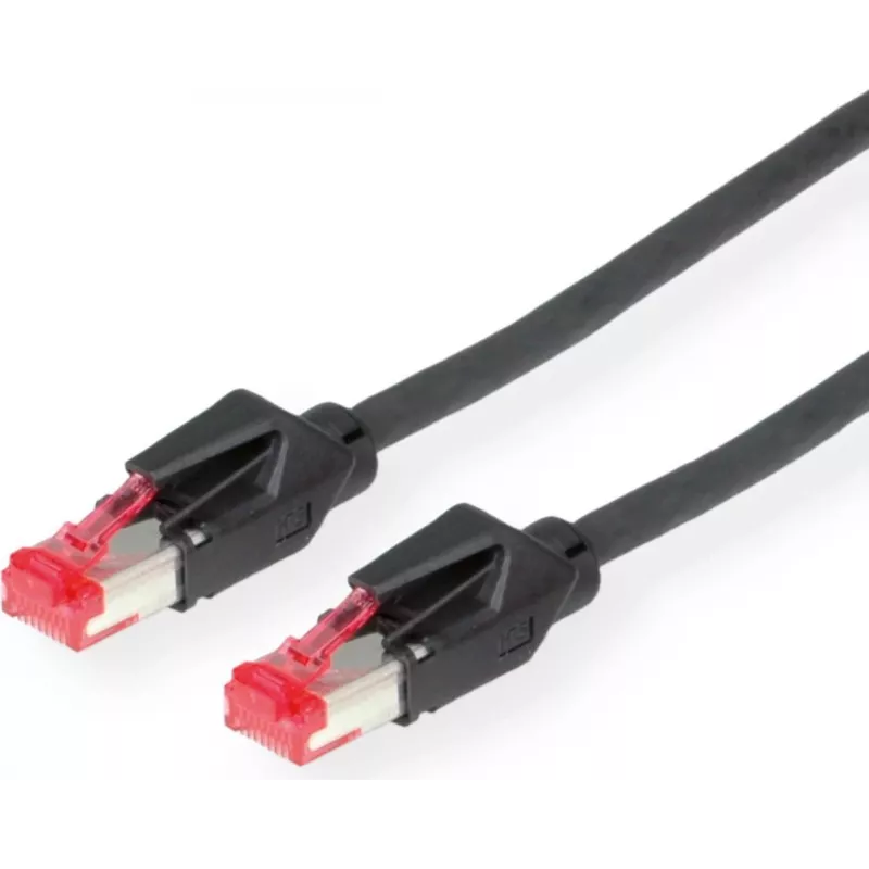 Dätwyler 21.05.0005 cabo de patch Cat 6 S/FTP, ficha RJ-45 para ficha RJ-45, 0,5 m, preto, LSZH, 10 Gbps