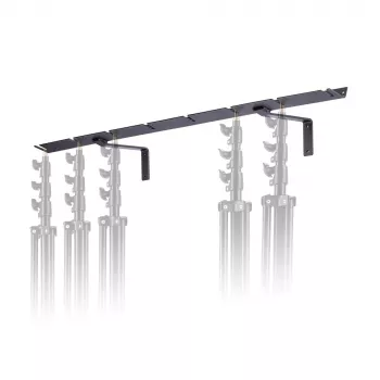 Suporte de parede Manfrotto 027 para 8 tripés, alumínio, preto