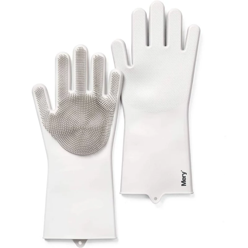 Luvas de limpeza de silicone MERY 2 unidades 34,5x15,5x2,6cm cinzento-claro