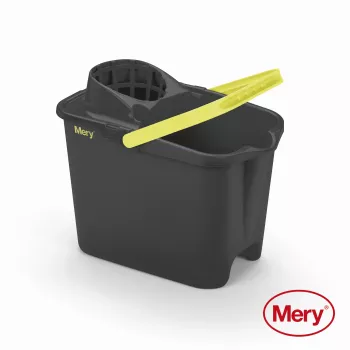 Balde MERY 14L com botão de pressão cinzento
