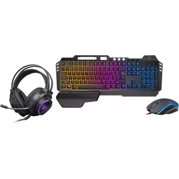 YENKEE YGS 01 INFERNO Conjunto gaming 3-em-1 - Teclado, rato, headset | Retroiluminação LED Rainbow