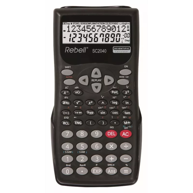 REBELL RE-SC2040 BX Calculadora científica, 240 funções, LCD de 2 linhas, preto