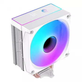 Rampage Octagon B70 Dissipador de CPU, 120 mm ARGB, indicador de temperatura, branco